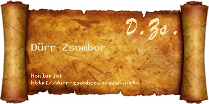 Dürr Zsombor névjegykártya